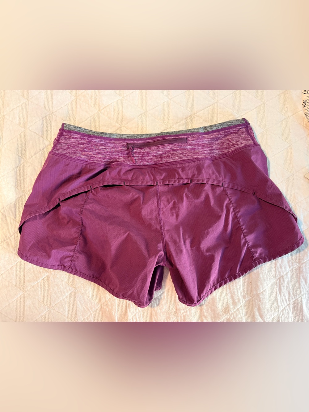 lululemon athletica Plum Performance Shorts with Heathered Waistband Size 8